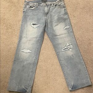 Aeropostale Men's Light Blue Distressed Jeans